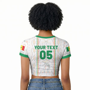 Custom Senegal Football 2026 Raglan Cropped T shirt Car Rapide-Inspired Pattern