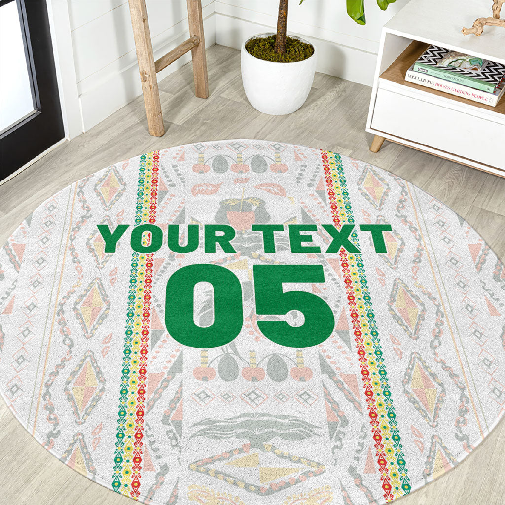 Custom Senegal Football 2026 Round Carpet Car Rapide-Inspired Pattern