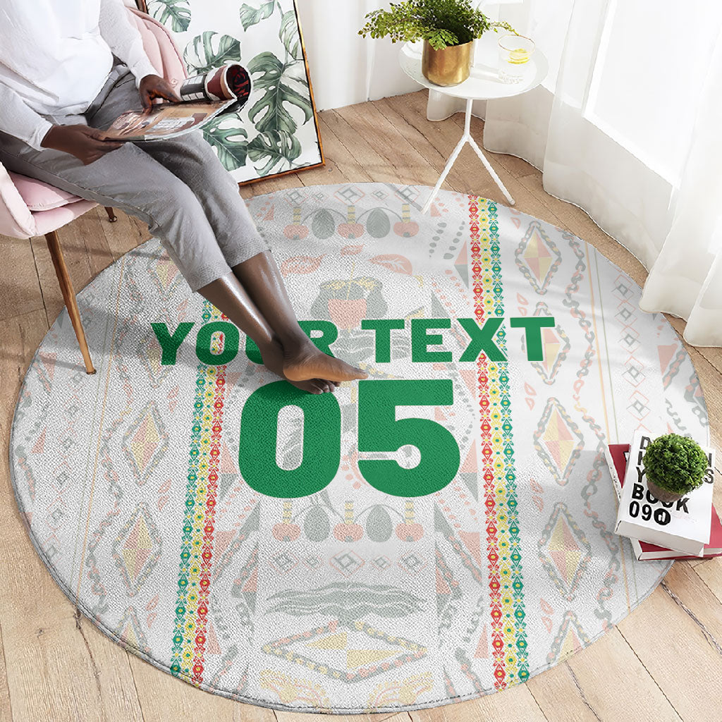 Custom Senegal Football 2026 Round Carpet Car Rapide-Inspired Pattern