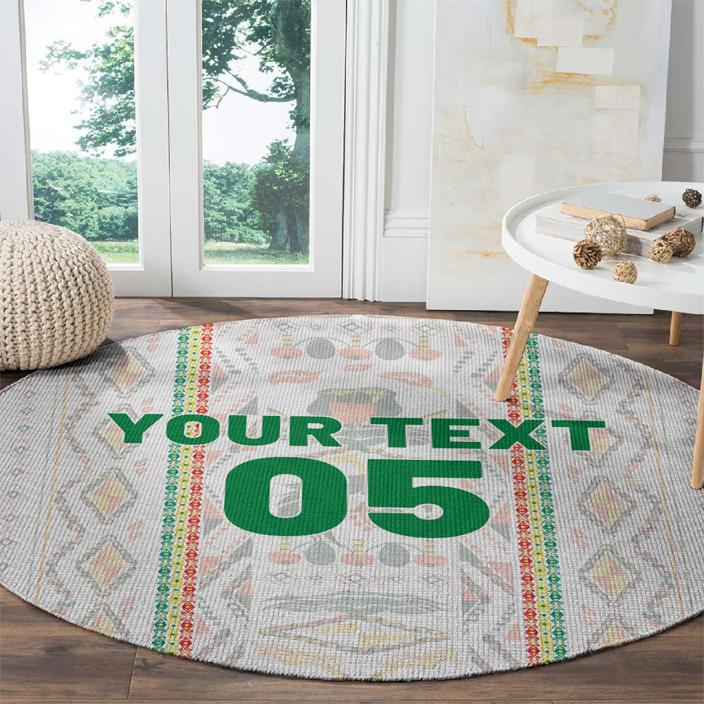 Custom Senegal Football 2026 Round Carpet Car Rapide-Inspired Pattern