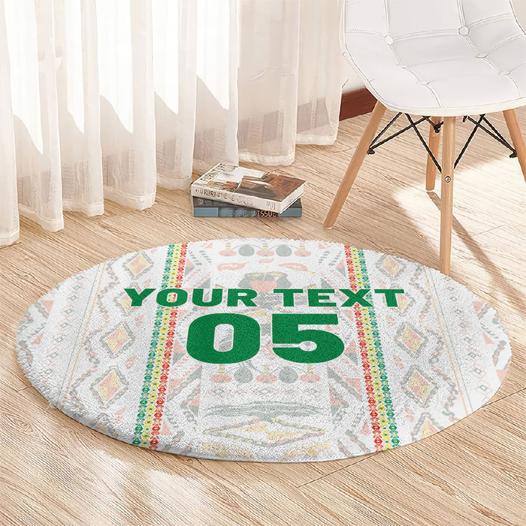 Custom Senegal Football 2026 Round Carpet Car Rapide-Inspired Pattern