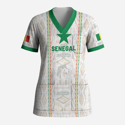 Custom Senegal Football 2026 Scrub Top Car Rapide-Inspired Pattern