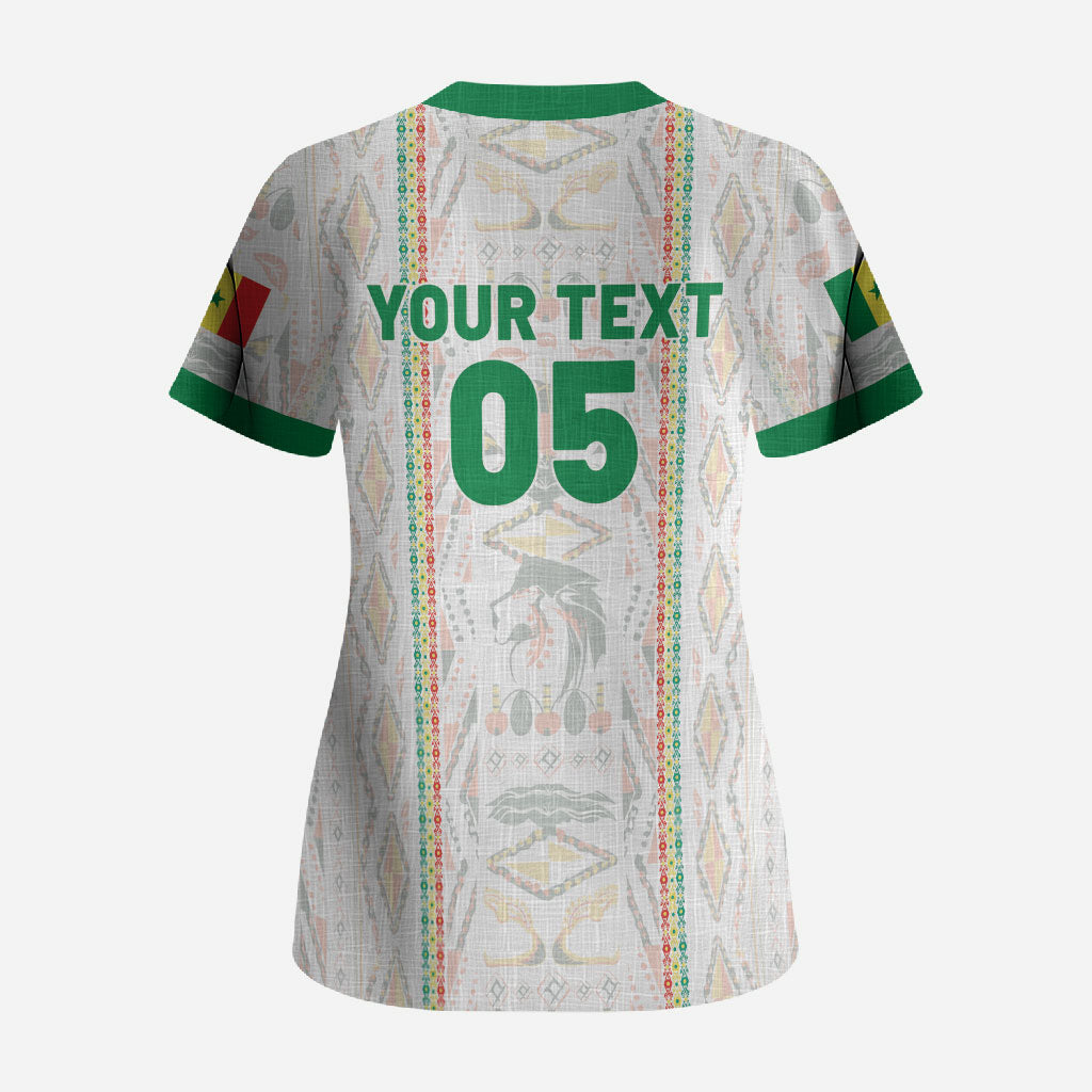 Custom Senegal Football 2026 Scrub Top Car Rapide-Inspired Pattern