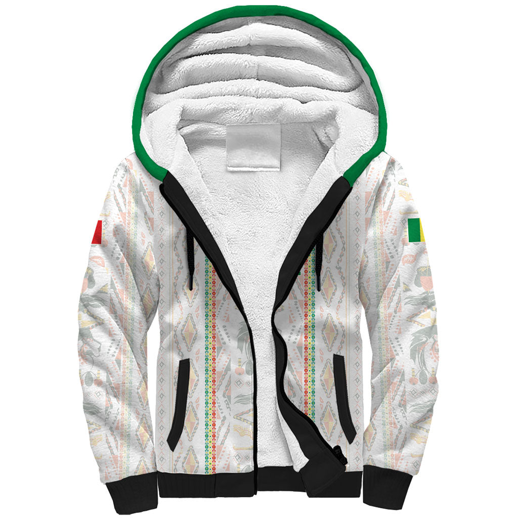 Custom Senegal Football 2026 Sherpa Hoodie Car Rapide-Inspired Pattern
