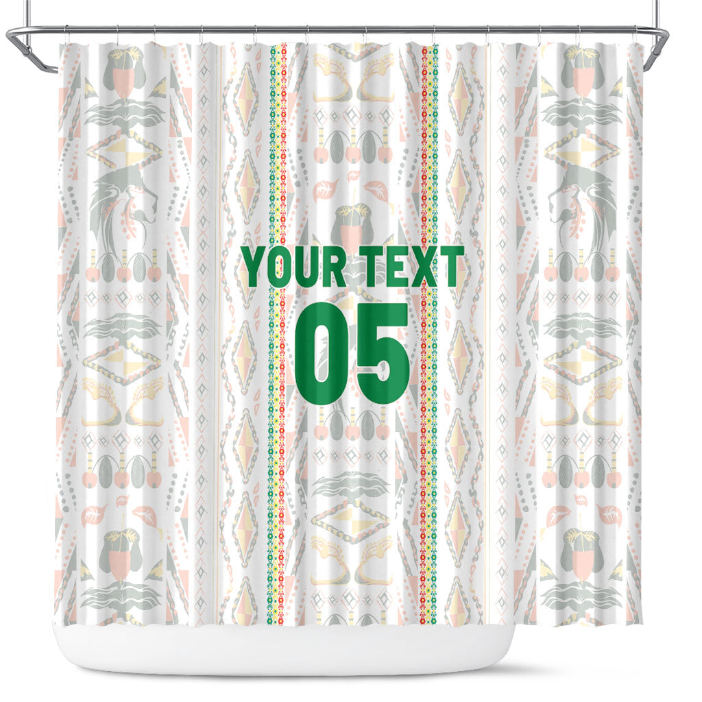 Custom Senegal Football 2026 Shower Curtain Car Rapide-Inspired Pattern