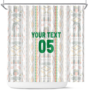 Custom Senegal Football 2026 Shower Curtain Car Rapide-Inspired Pattern