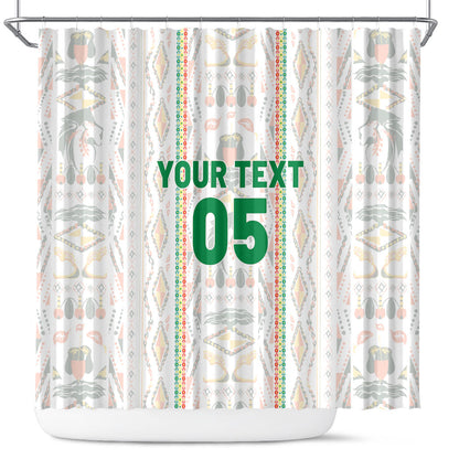 Custom Senegal Football 2026 Shower Curtain Car Rapide-Inspired Pattern