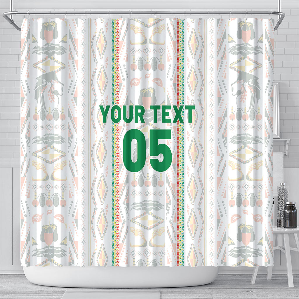 Custom Senegal Football 2026 Shower Curtain Car Rapide-Inspired Pattern
