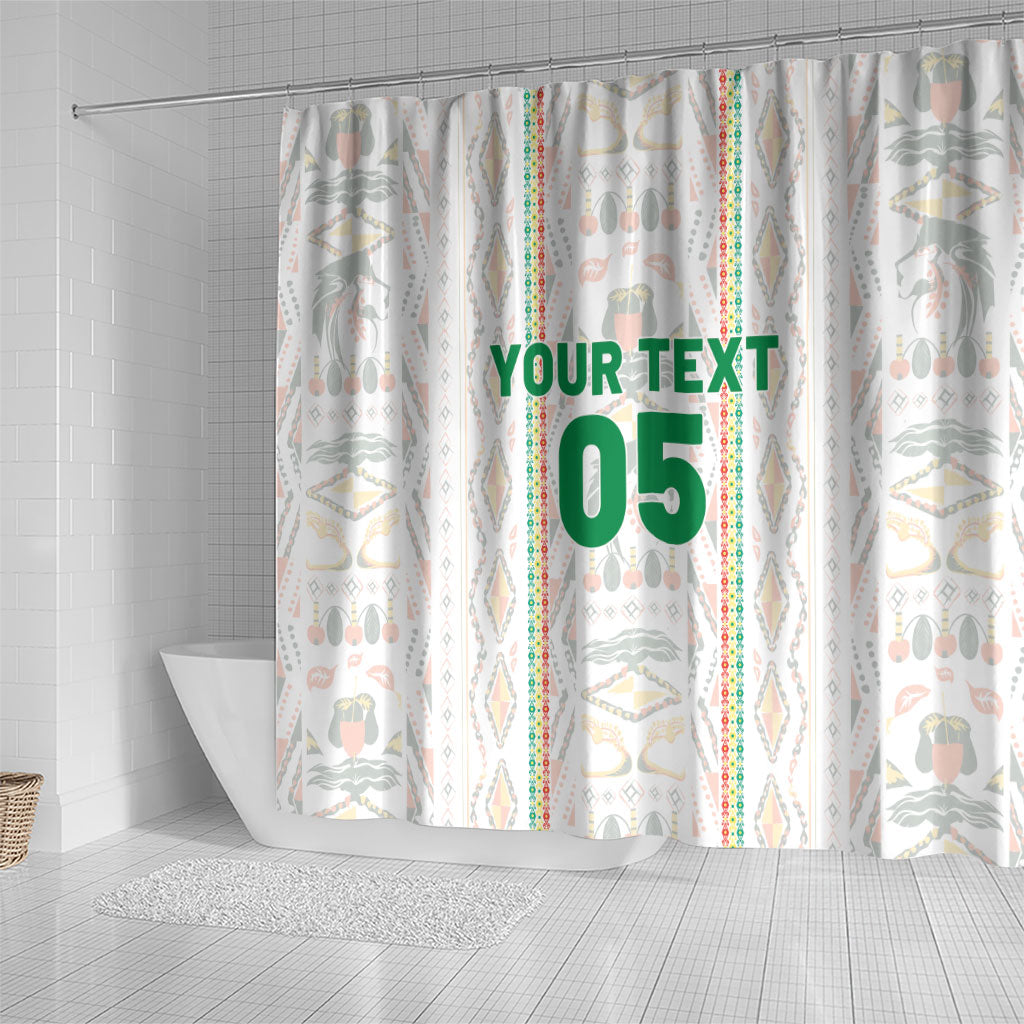 Custom Senegal Football 2026 Shower Curtain Car Rapide-Inspired Pattern