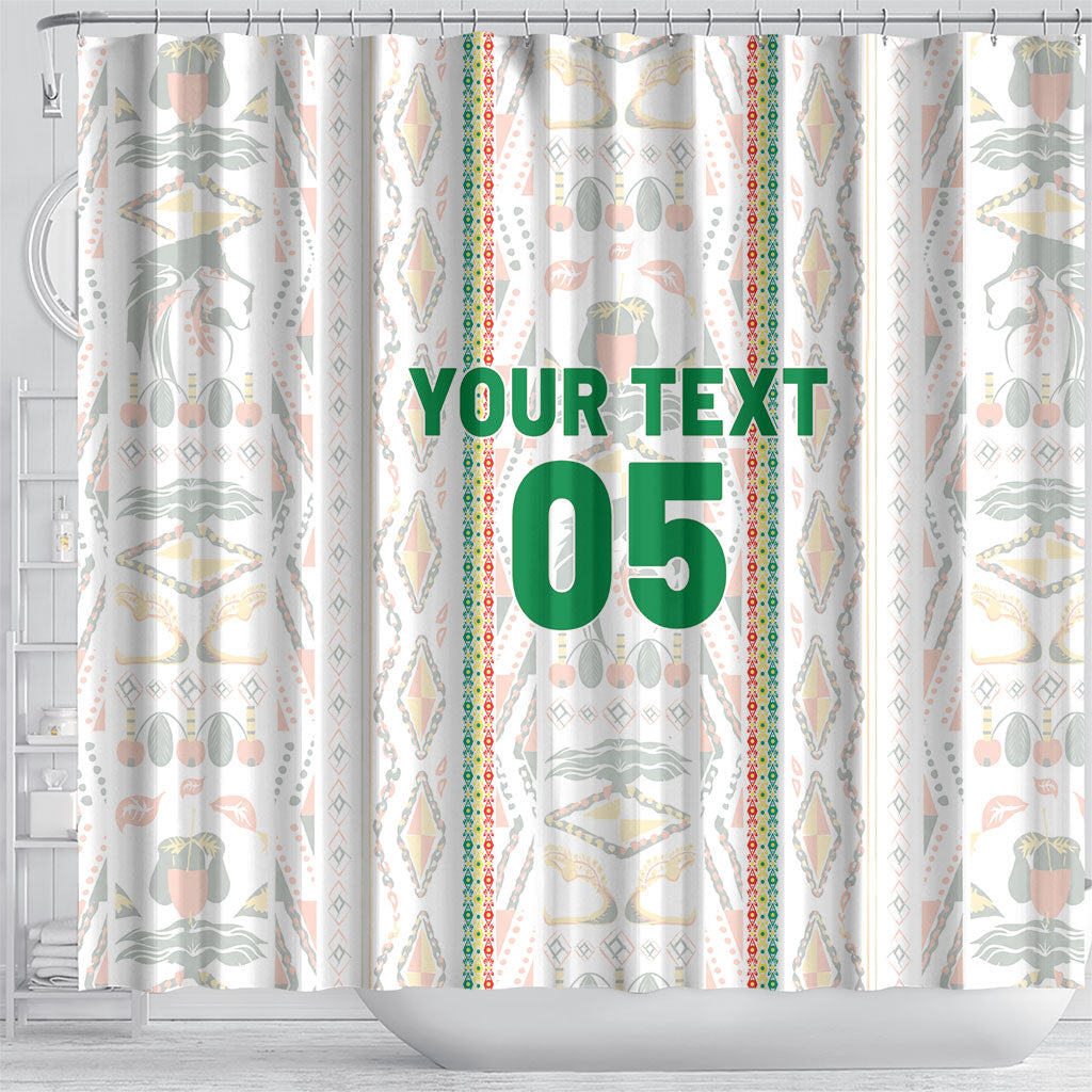 Custom Senegal Football 2026 Shower Curtain Car Rapide-Inspired Pattern