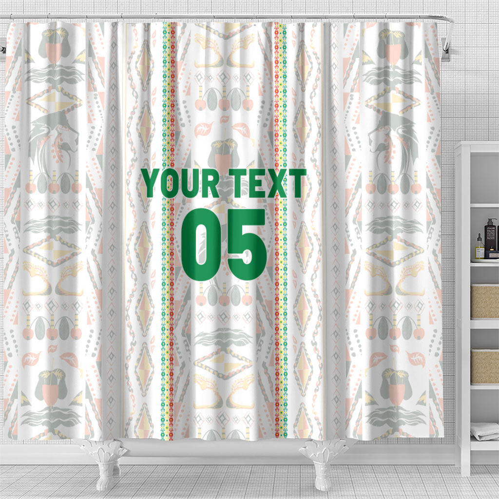 Custom Senegal Football 2026 Shower Curtain Car Rapide-Inspired Pattern