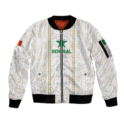 Custom Senegal Football 2026 Sleeve Zip Bomber Jacket Car Rapide-Inspired Pattern