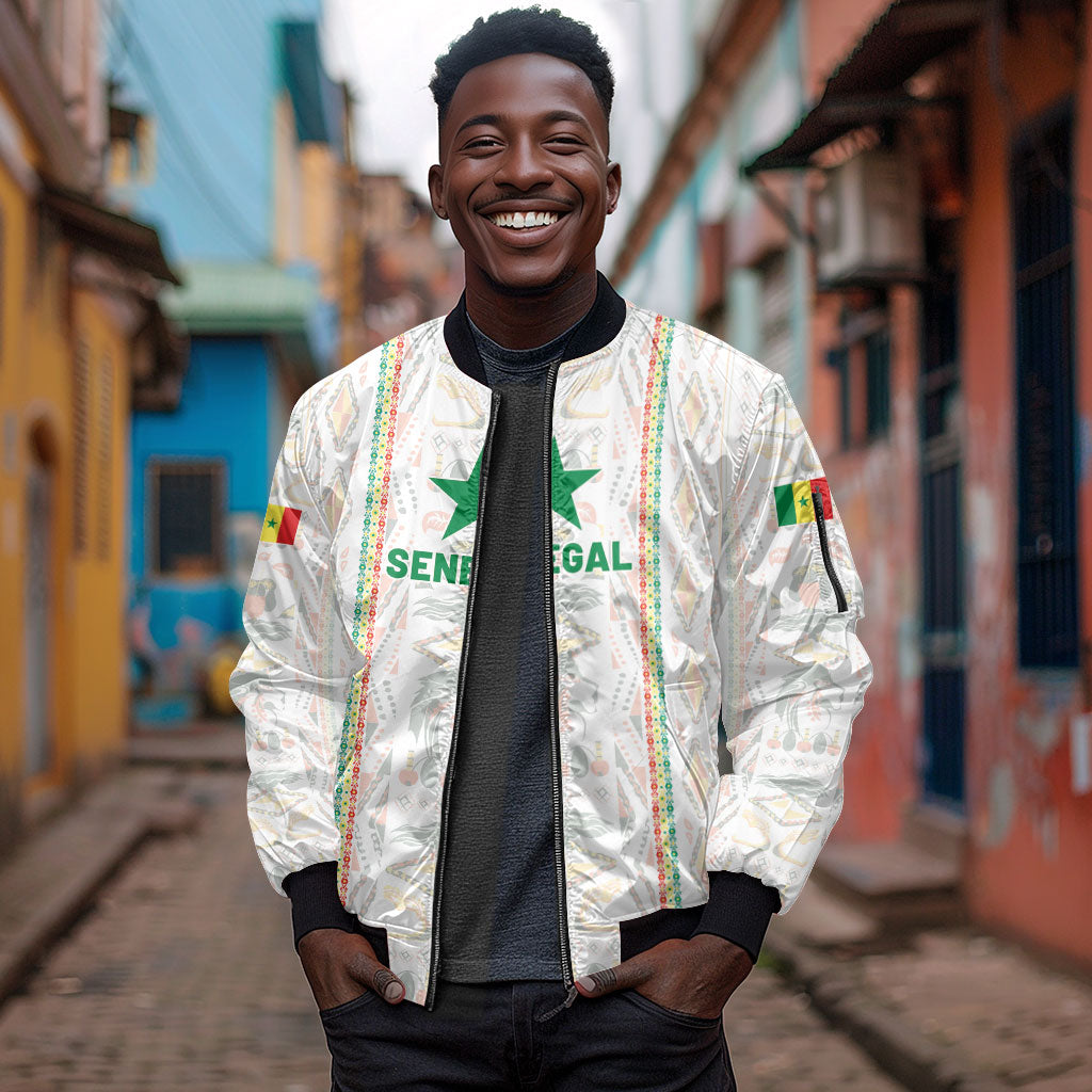 Custom Senegal Football 2026 Sleeve Zip Bomber Jacket Car Rapide-Inspired Pattern