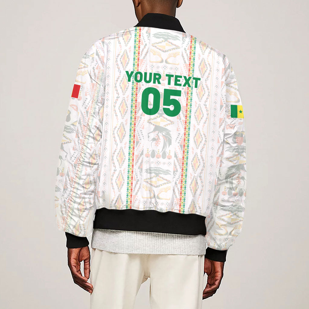 Custom Senegal Football 2026 Sleeve Zip Bomber Jacket Car Rapide-Inspired Pattern