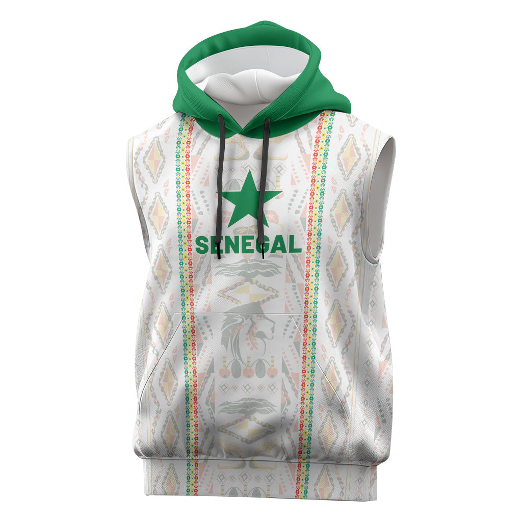 Custom Senegal Football 2026 Sleeveless Hoodie Car Rapide-Inspired Pattern