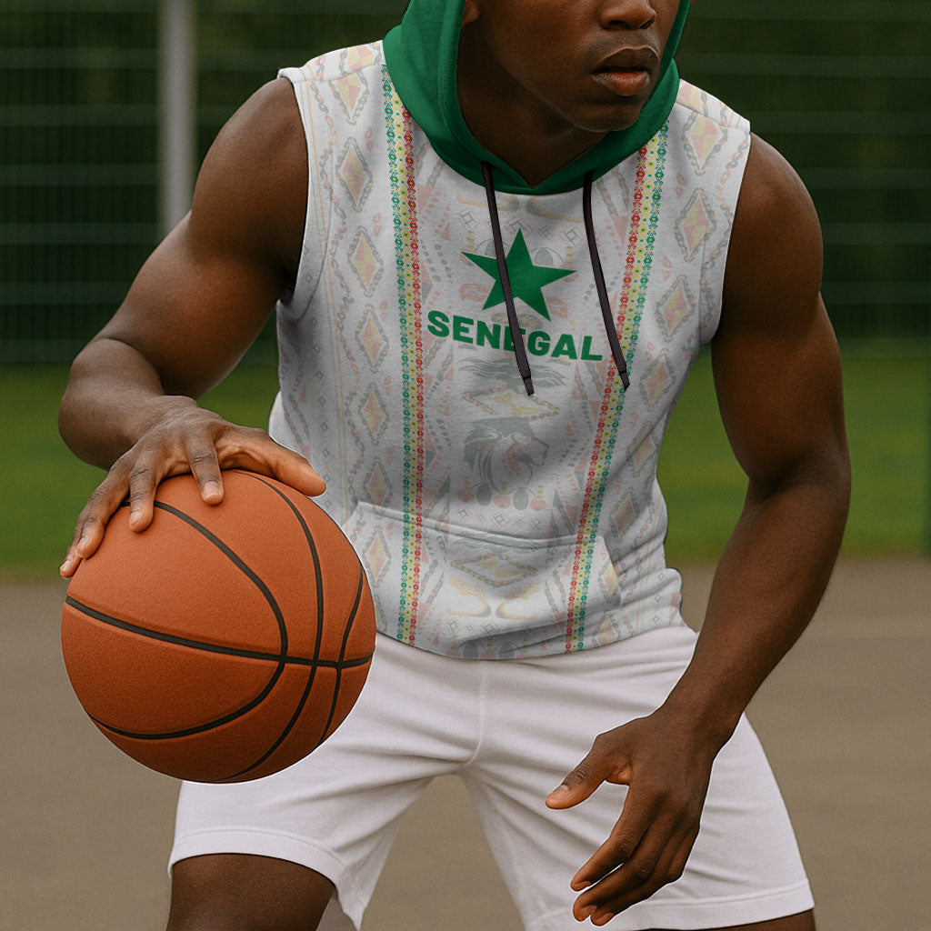 Custom Senegal Football 2026 Sleeveless Hoodie Car Rapide-Inspired Pattern