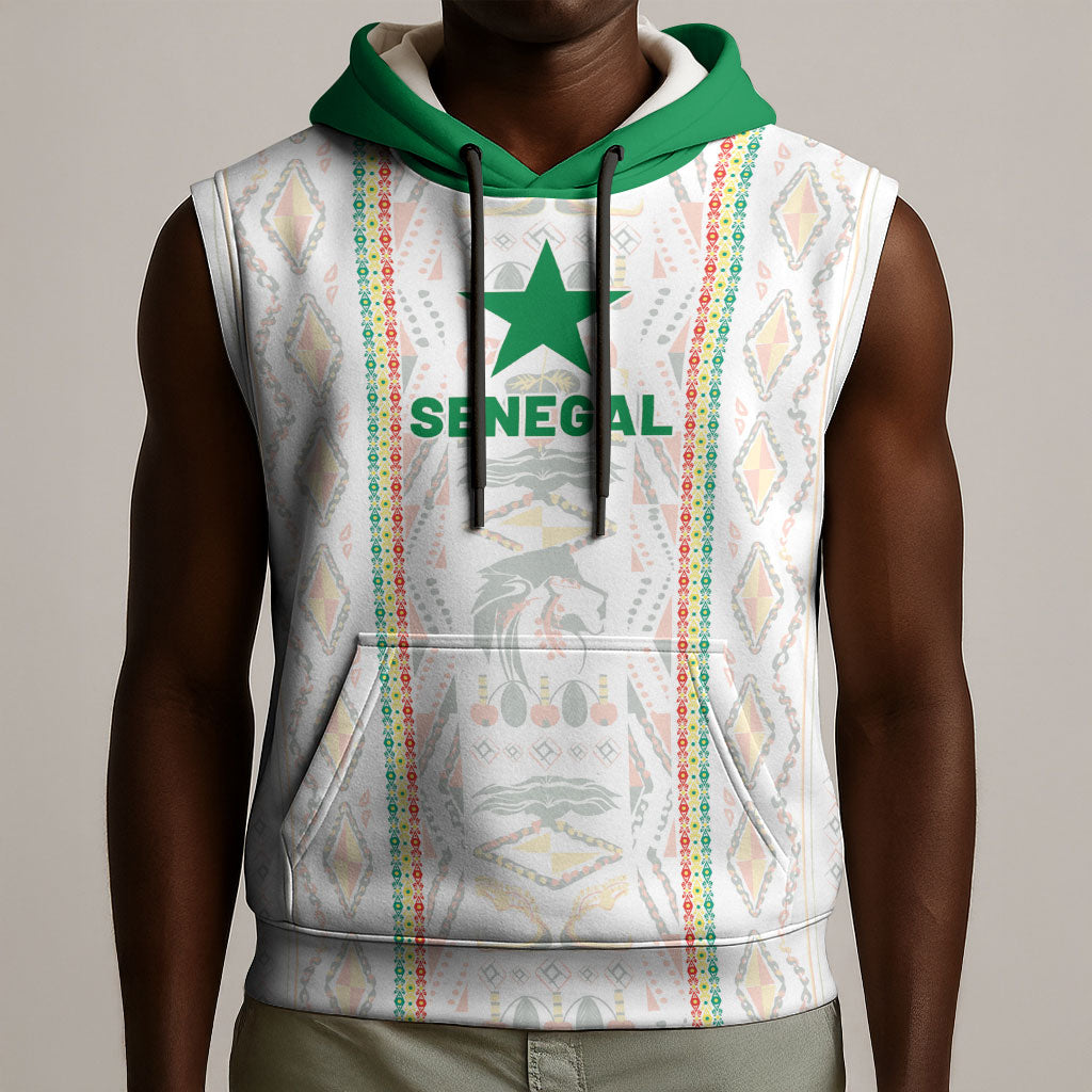 Custom Senegal Football 2026 Sleeveless Hoodie Car Rapide-Inspired Pattern