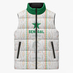 Custom Senegal Football 2026 Sleeveless Puffer Jacket Car Rapide-Inspired Pattern