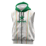 Custom Senegal Football 2026 Sleeveless Zip Hoodie Car Rapide-Inspired Pattern