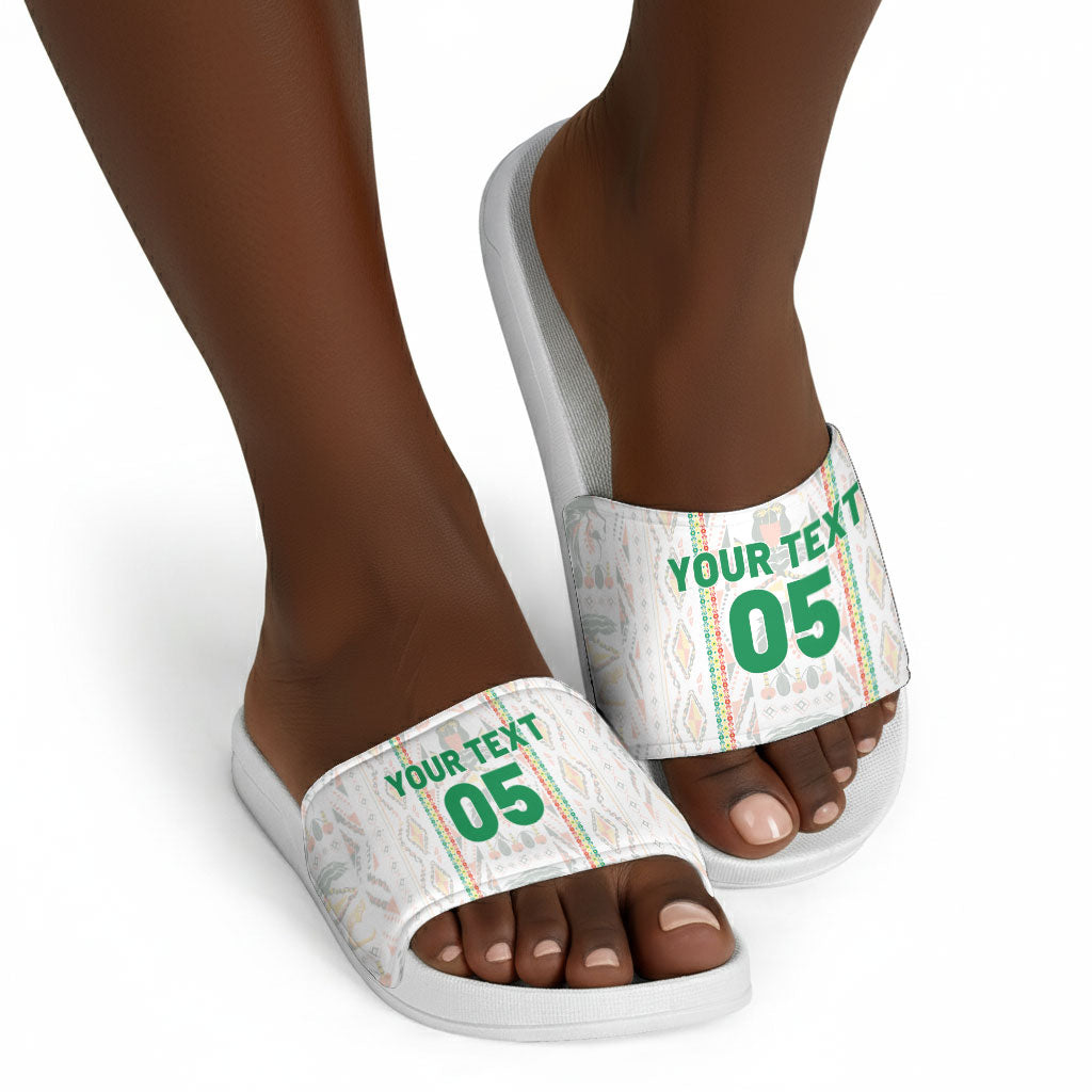 Custom Senegal Football 2026 Slide Sandals Car Rapide-Inspired Pattern