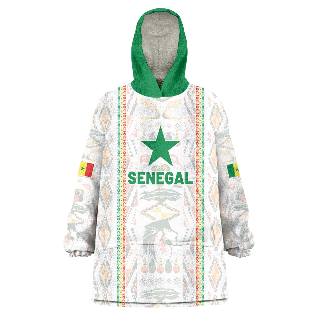 Custom Senegal Football 2026 Wearable Blanket Hoodie Car Rapide-Inspired Pattern