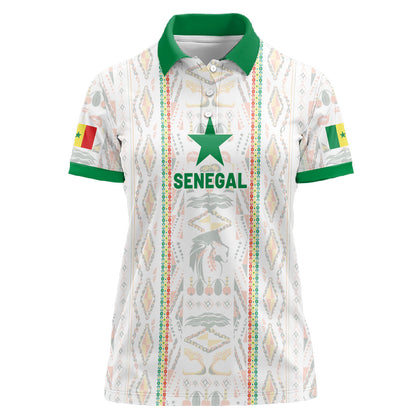 Custom Senegal Football 2026 Women Polo Shirt Car Rapide-Inspired Pattern