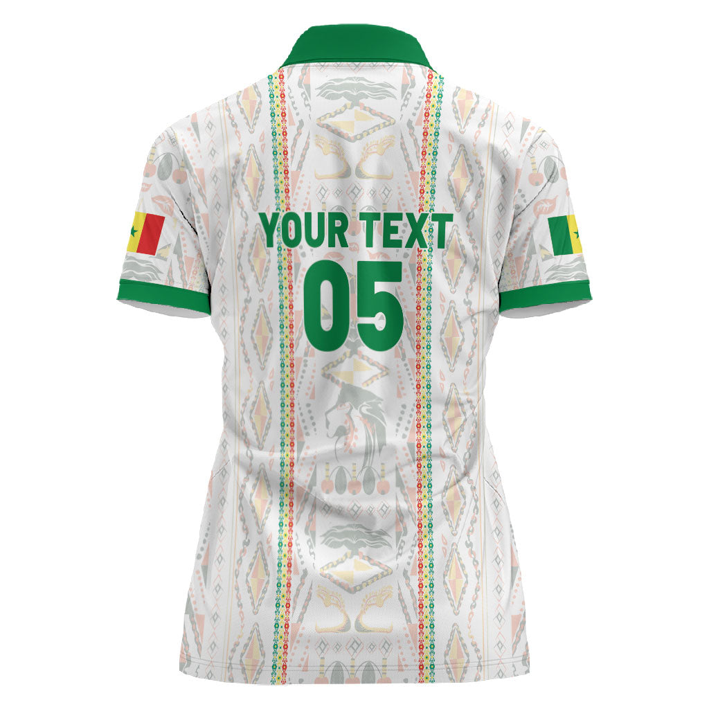 Custom Senegal Football 2026 Women Polo Shirt Car Rapide-Inspired Pattern