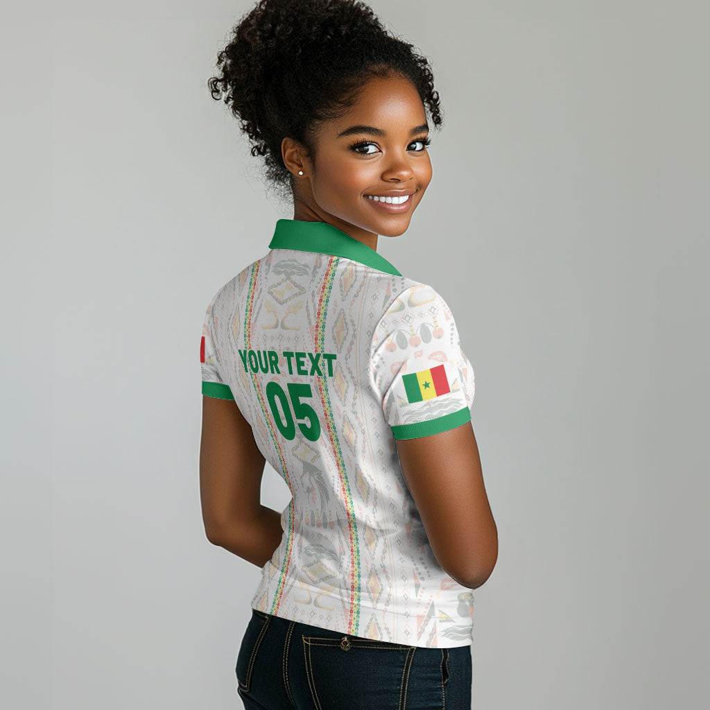 Custom Senegal Football 2026 Women Polo Shirt Car Rapide-Inspired Pattern