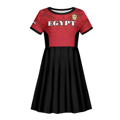 Custom Egypt Football 2026 Kid Short Sleeve Dress Go Pharaohs Special Style