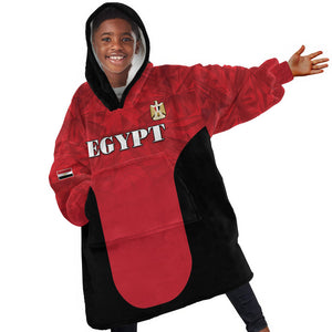 Custom Egypt Football 2026 Kid Wearable Blanket Hoodie Go Pharaohs Special Style