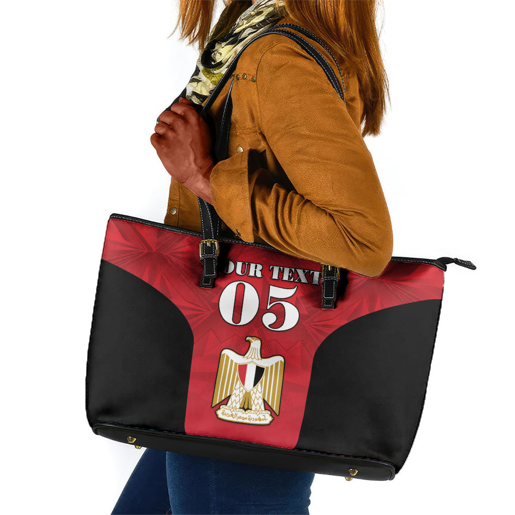 Custom Egypt Football 2026 Leather Tote Bag Go Pharaohs Special Style