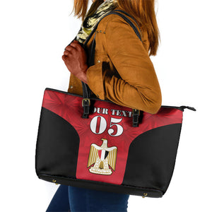 Custom Egypt Football 2026 Leather Tote Bag Go Pharaohs Special Style