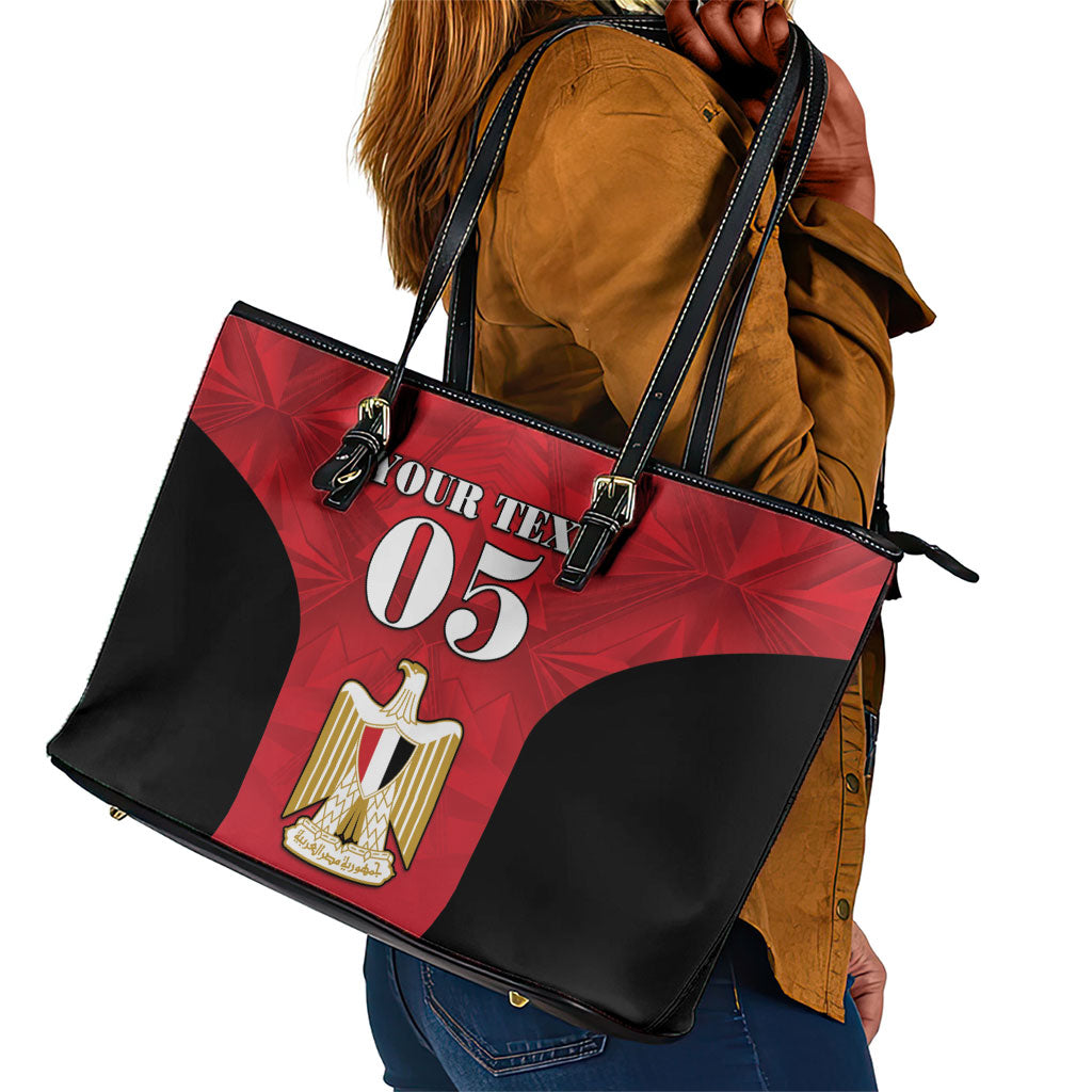 Custom Egypt Football 2026 Leather Tote Bag Go Pharaohs Special Style