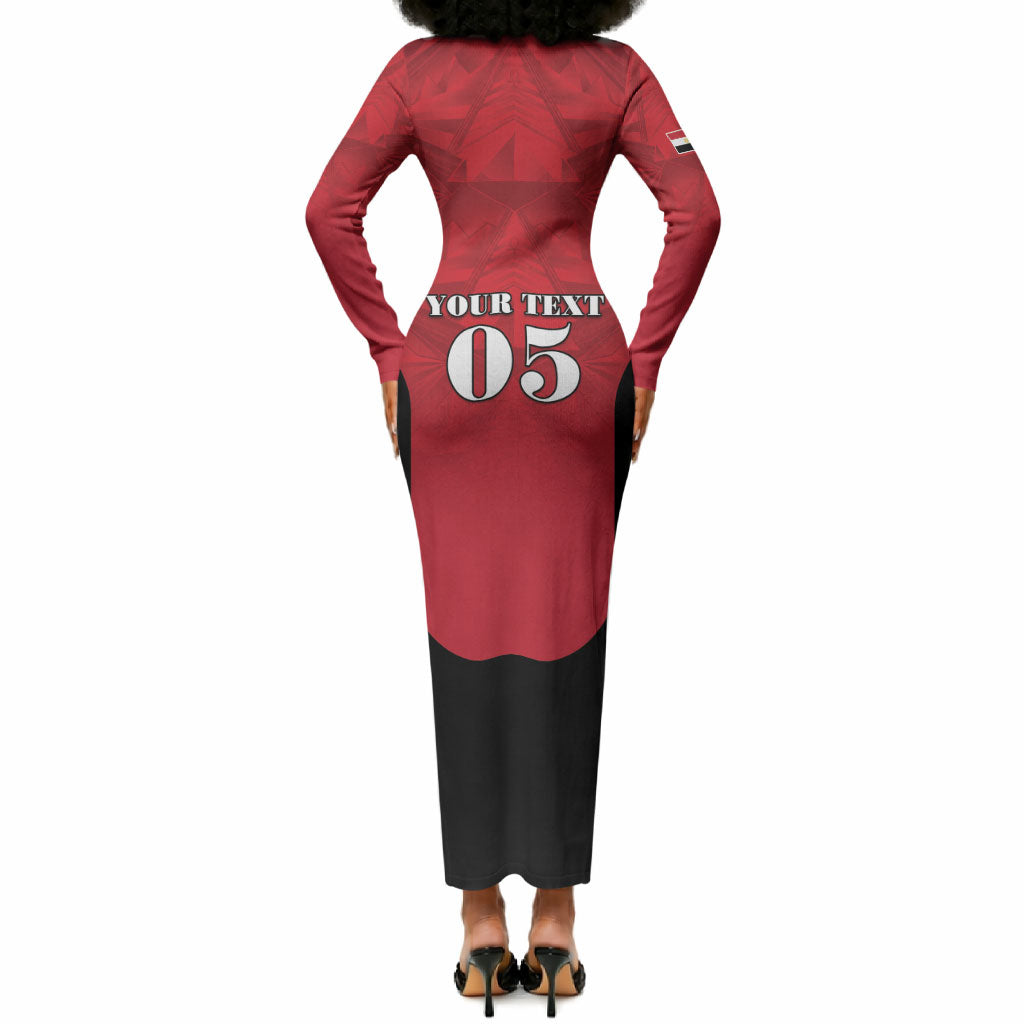 Custom Egypt Football 2026 Long Sleeve Bodycon Dress Go Pharaohs Special Style