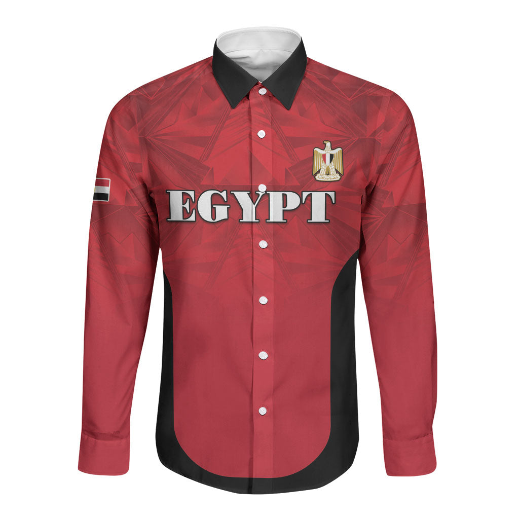Custom Egypt Football 2026 Long Sleeve Button Shirt Go Pharaohs Special Style