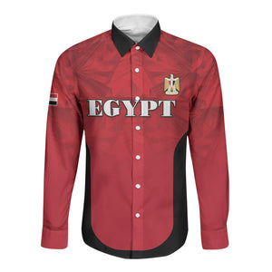Custom Egypt Football 2026 Long Sleeve Button Shirt Go Pharaohs Special Style