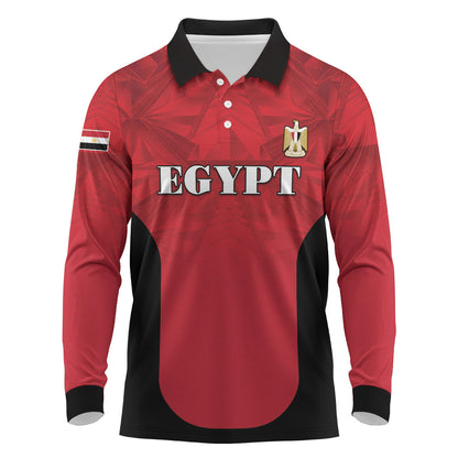 Custom Egypt Football 2026 Long Sleeve Polo Shirt Go Pharaohs Special Style