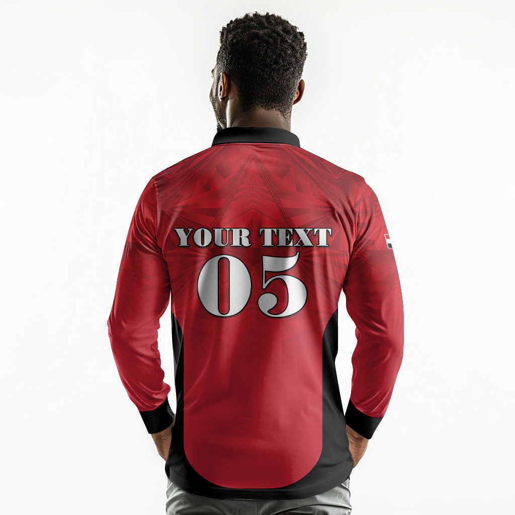 Custom Egypt Football 2026 Long Sleeve Polo Shirt Go Pharaohs Special Style