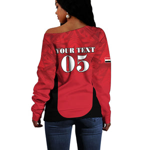 Custom Egypt Football 2026 Off Shoulder Sweater Go Pharaohs Special Style