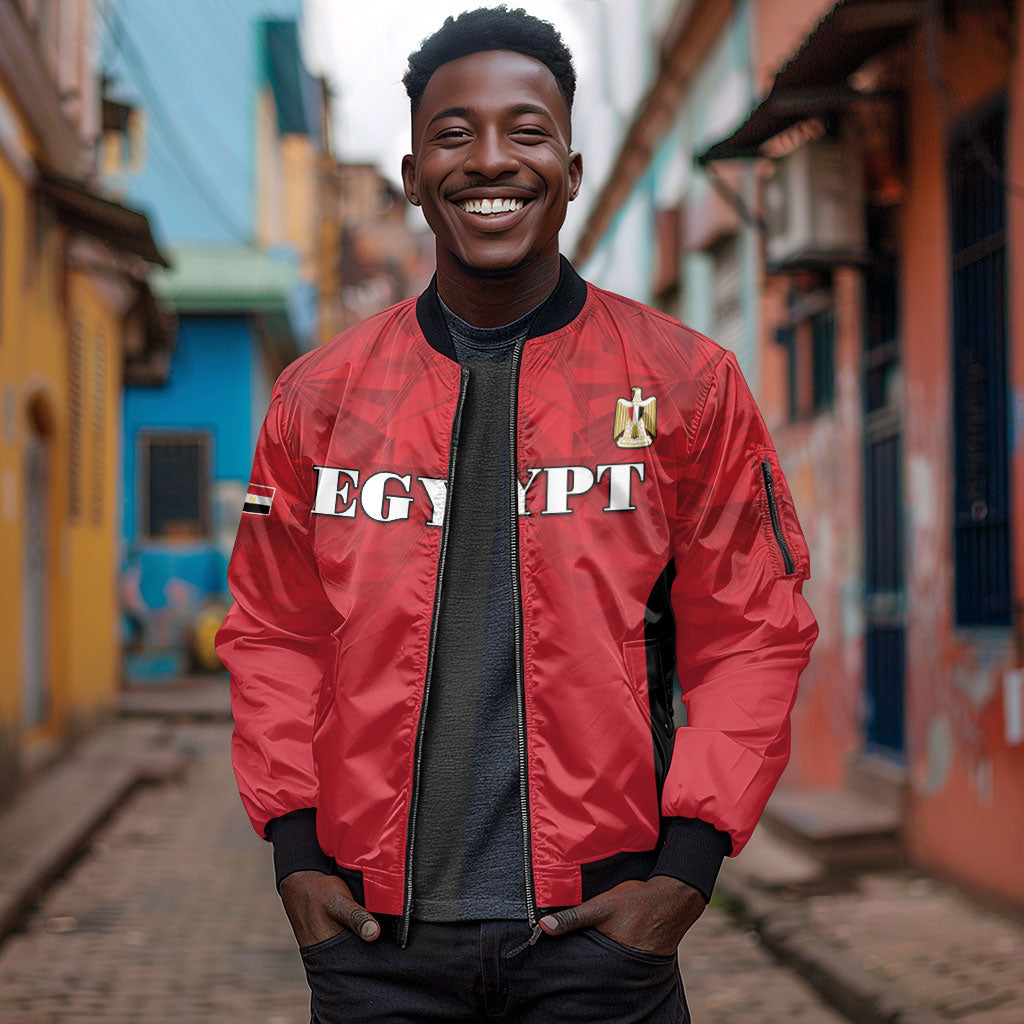 Custom Egypt Football 2026 Sleeve Zip Bomber Jacket Go Pharaohs Special Style