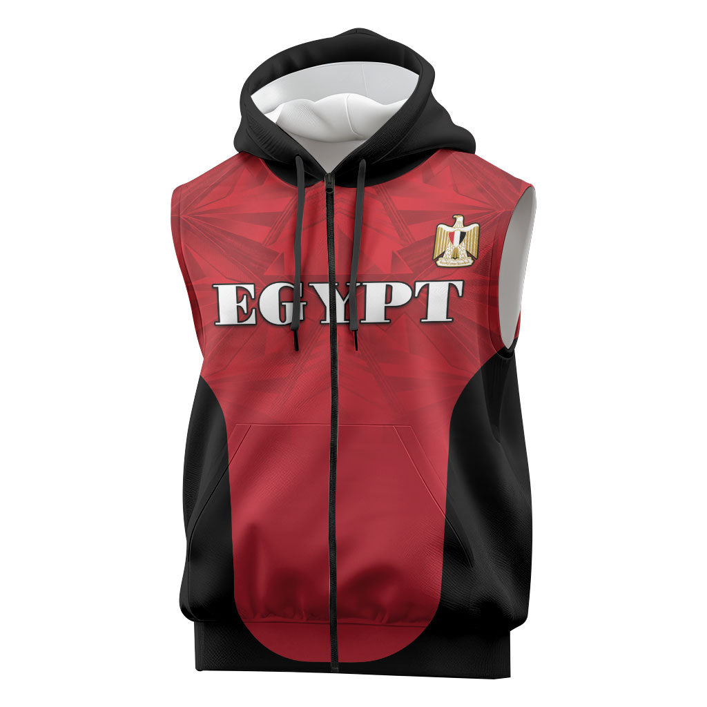 Custom Egypt Football 2026 Sleeveless Zip Hoodie Go Pharaohs Special Style