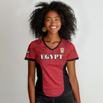 Custom Egypt Football 2026 Women V-Neck T-Shirt Go Pharaohs Special Style