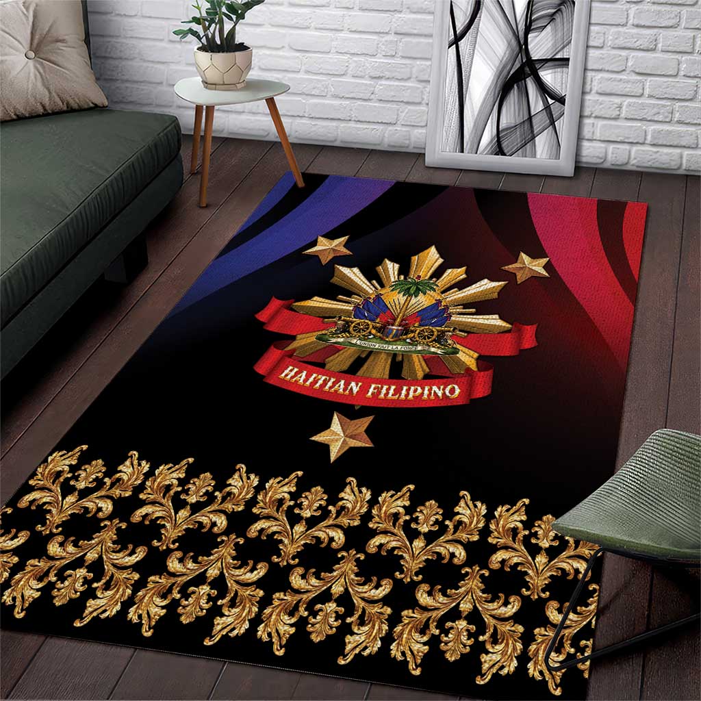 Haiti And Philippines Area Rug Haitian Filipino Heritage Crest