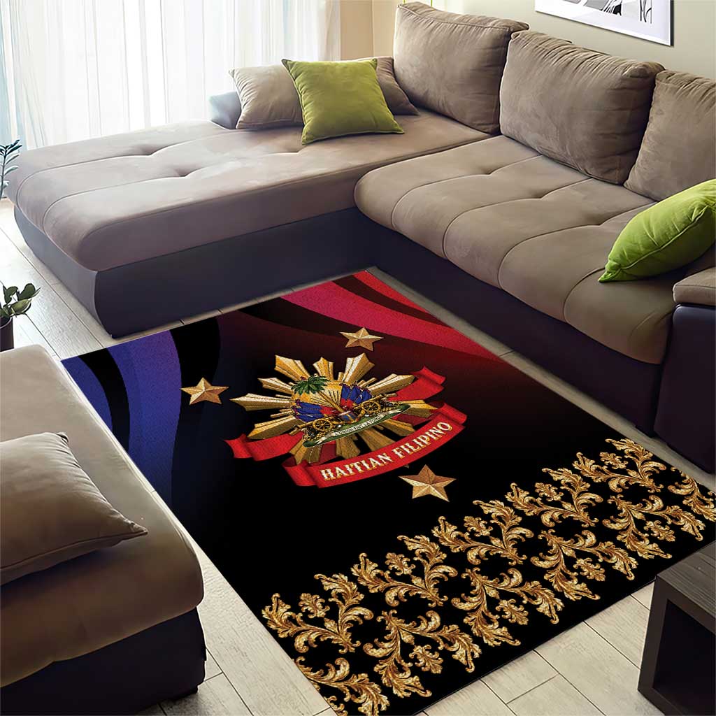Haiti And Philippines Area Rug Haitian Filipino Heritage Crest