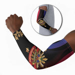 Personalized Haiti And Philippines Arm Sleeves Haitian Filipino Heritage Crest