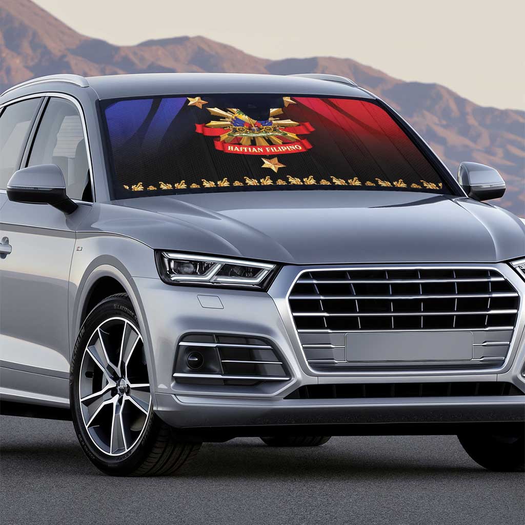 Haiti And Philippines Auto Sun Shade Haitian Filipino Heritage Crest