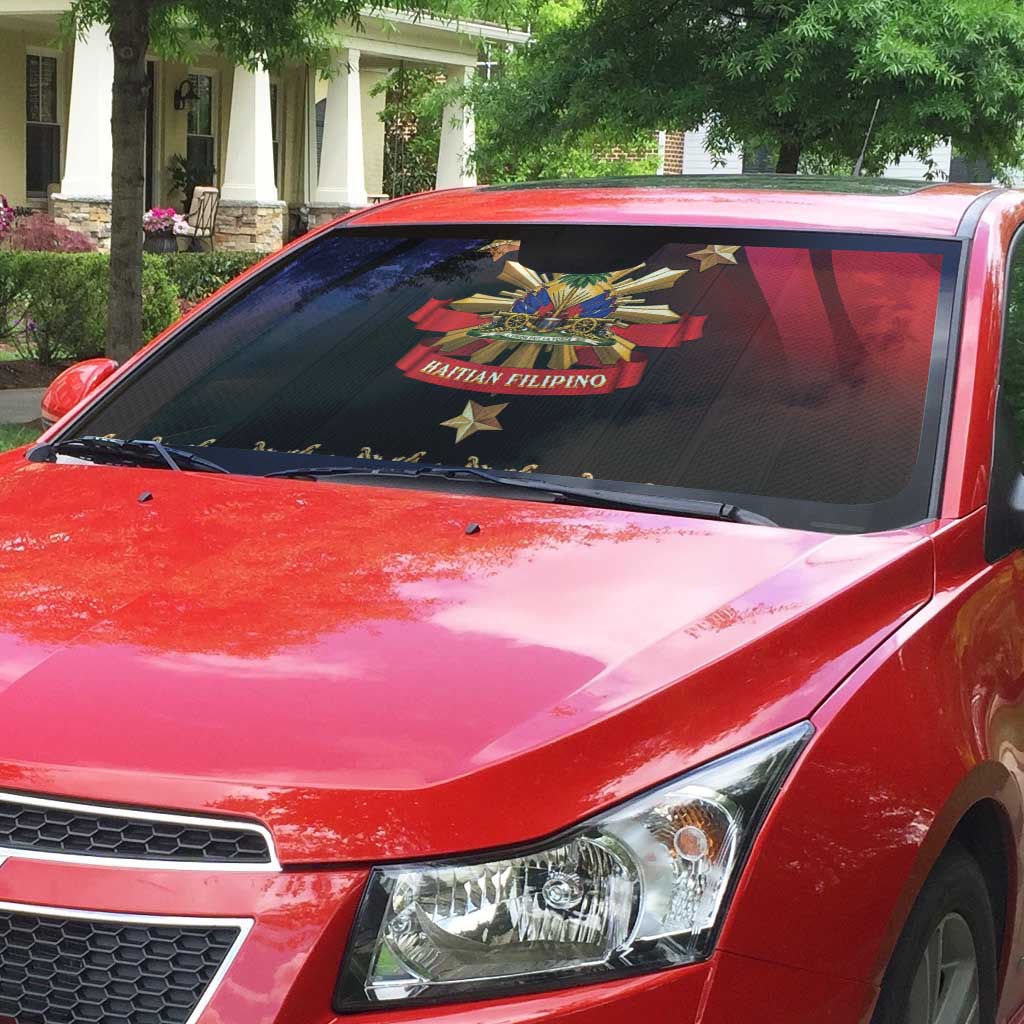 Haiti And Philippines Auto Sun Shade Haitian Filipino Heritage Crest
