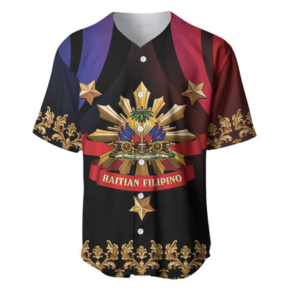 Personalized Haiti And Philippines Baseball Jersey Haitian Filipino Heritage Crest