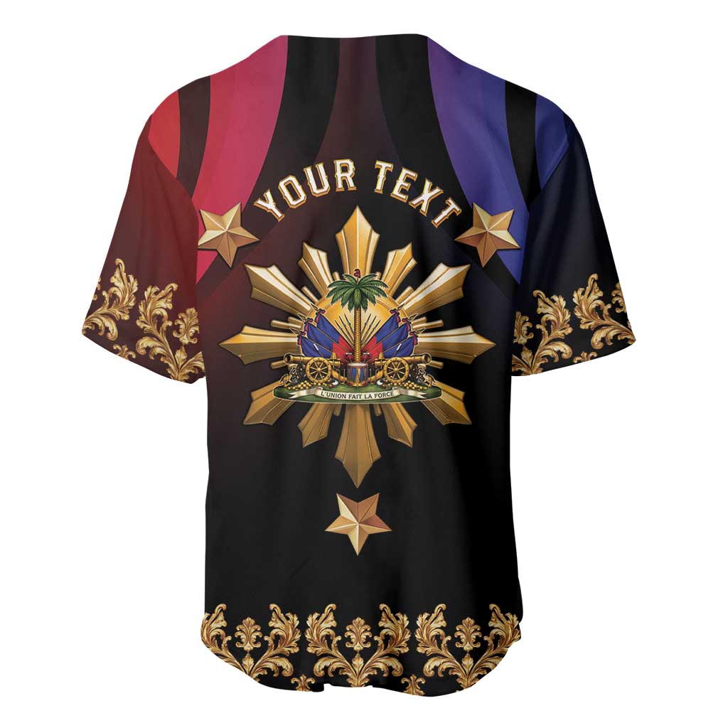 Personalized Haiti And Philippines Baseball Jersey Haitian Filipino Heritage Crest