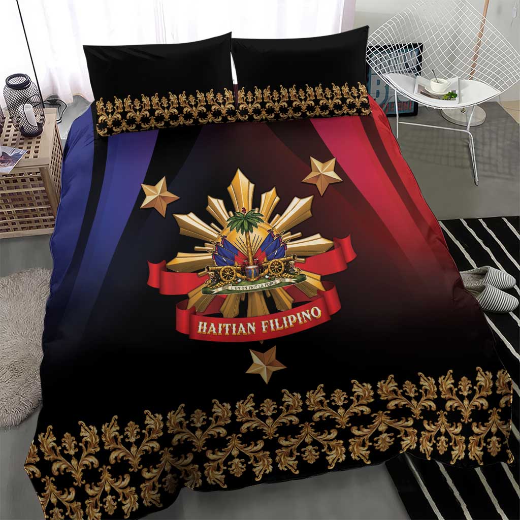 Haiti And Philippines Bedding Set Haitian Filipino Heritage Crest